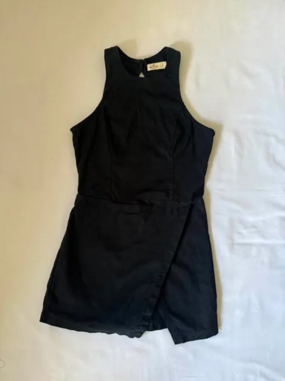 Hollister Black Cotton Blend Wrap-Front Romper Size 3